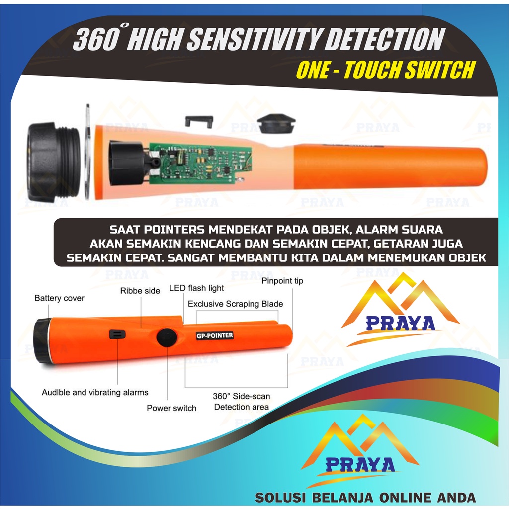 GP Pointer S Metal Detektor / Alat Deteksi Logam Metal Emas Perak BUKAN GARRET PRO POINTER