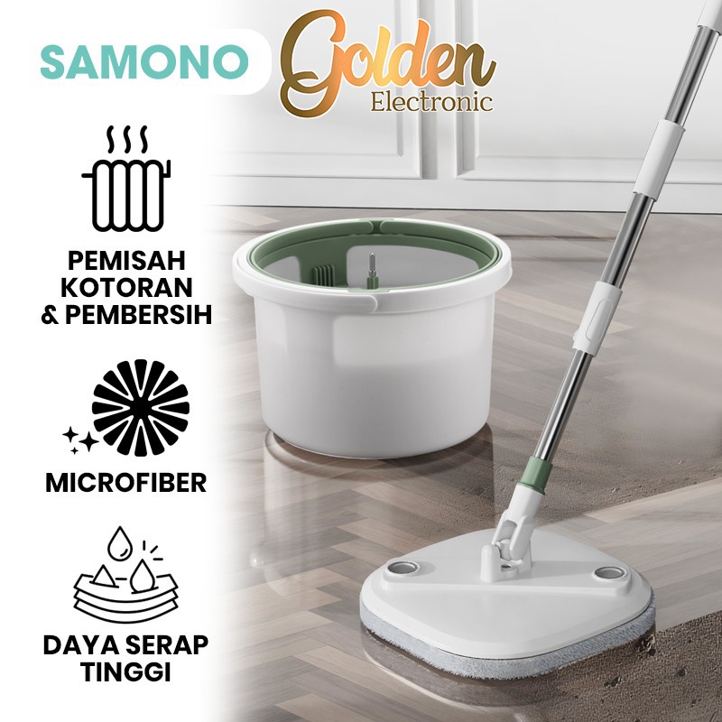 Samono SCM-014 Alat Pel Lantai Microfiber dengan Ember Super Mop Dual Fungsi SCM014