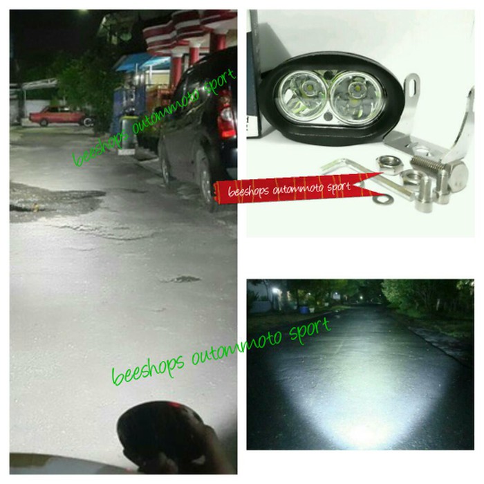 Lampu Tembak Sorot LED Cree Owl 20W 2 Mata LED Spotlight Cahaya Lebar - Putih