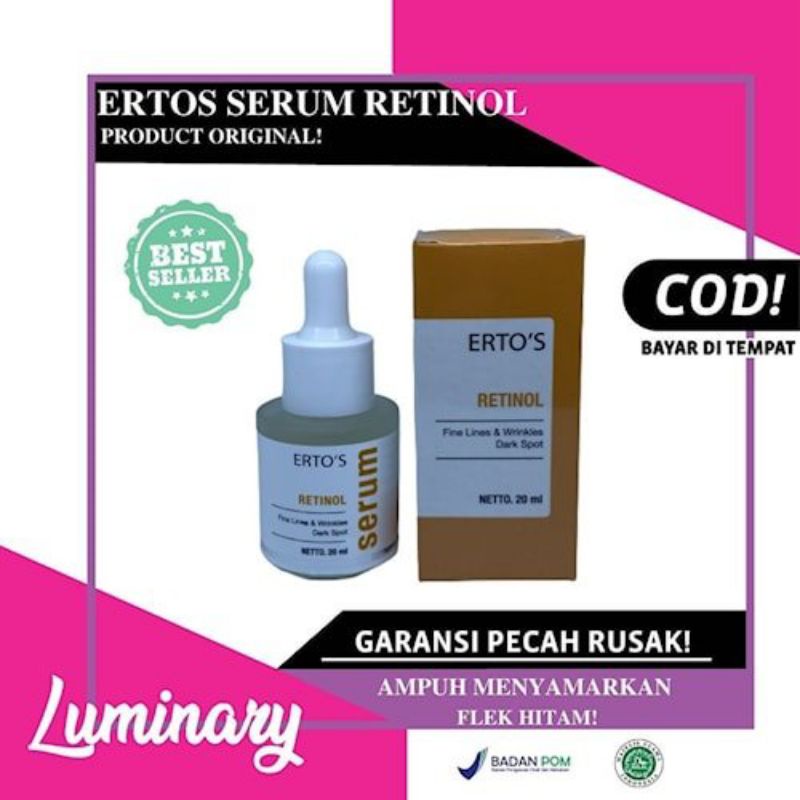 ERTOS SERUM RETINOL SERUM WAJAH DARK SPOT PERAWATAN MUKA BPOM ertos serum wajah whitening