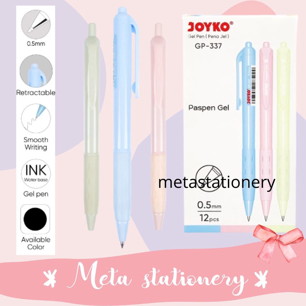 

Gel Pen / Pulpen Pena Joyko GP-337 Paspen Gel 0.5 mm ( 12pc )