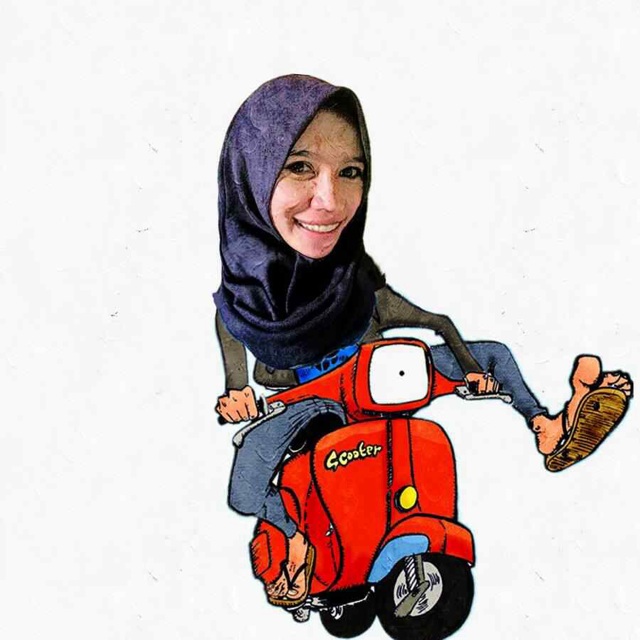 Kado unik foto lucu karikatur  vespa kado wisuda 