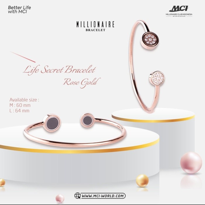 Terlaris Gelang Kesehatan Life Secret Bracelet Rose Gold Produk MCi Ori 100% Ampuh