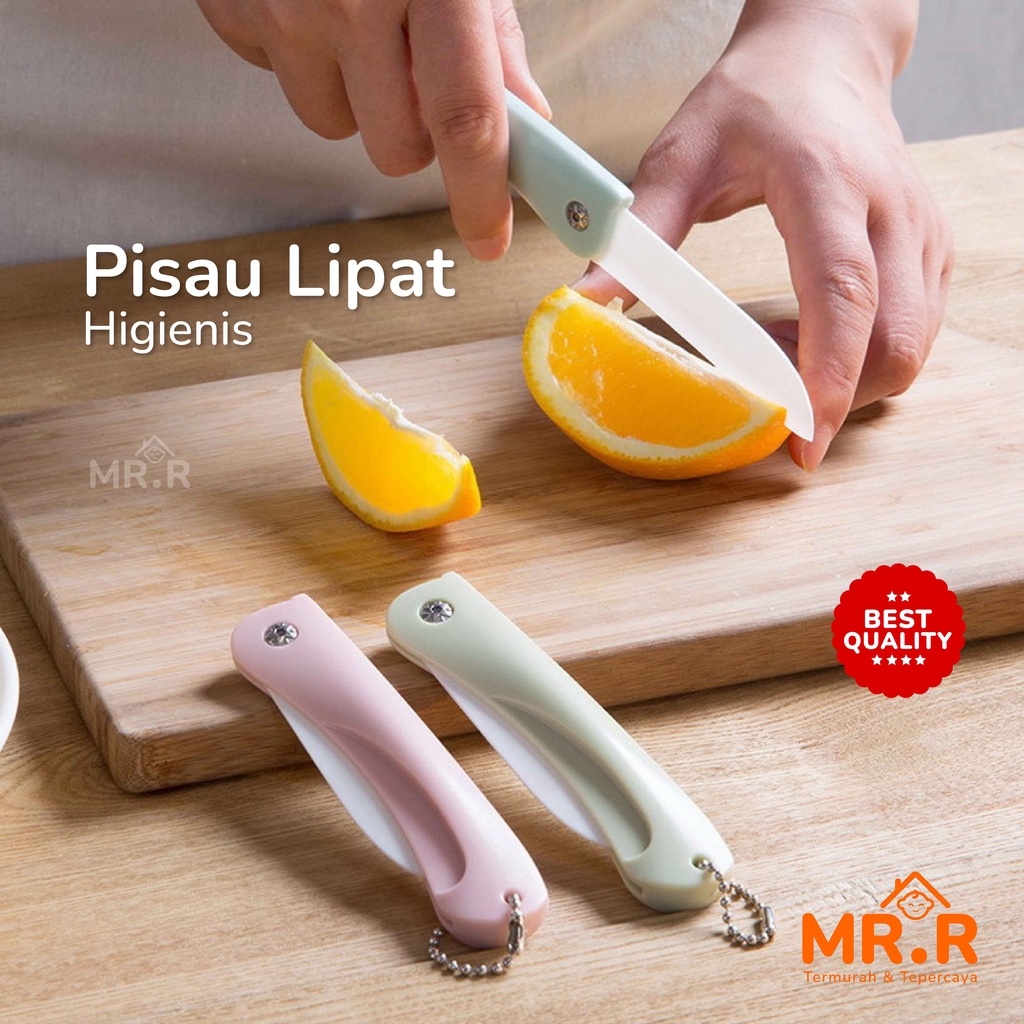 Pisau Dapur Lipat Pisau Travel Keramik Potong Memotong Buah Sayur Portable Folding Ceramic Knife