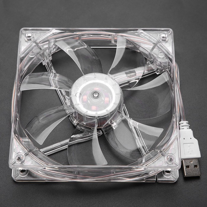 SKU-1221 FAN CASING USB 12CM TRANSPARANT LED KIPAS 12 CM TRANSPARAN