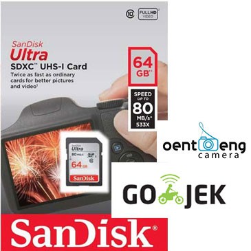 new sandisk sdcard 64gb 80mbs sdxc