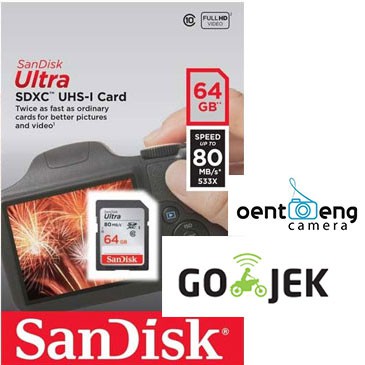 new sandisk sdcard 64gb 80mbs sdxc