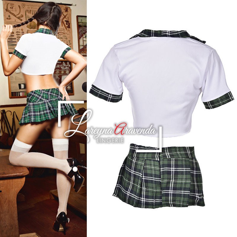 Set Lingerie + Rok Sexy Model Cosplay Seragam Eropa LG220H