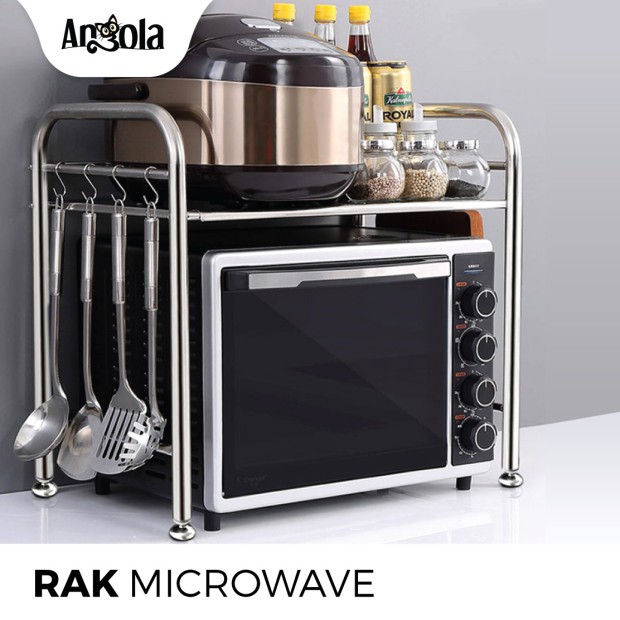 D11 Rak Microwave Stainless Steel Rak Serbaguna Modern  
