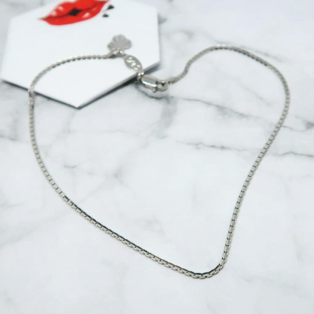 GELANG KAKI ITALY KIPAS PERAK SILVER 925 LAPIS EMAS PUTIH ASLI