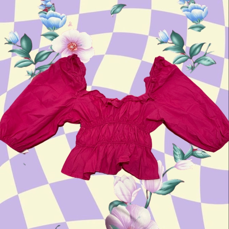 Fuschia top / shopmarra / square neck top / square neck
