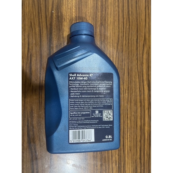 Oli SHELL ADVANCE AX7 10W-40 0.8L 800ml
