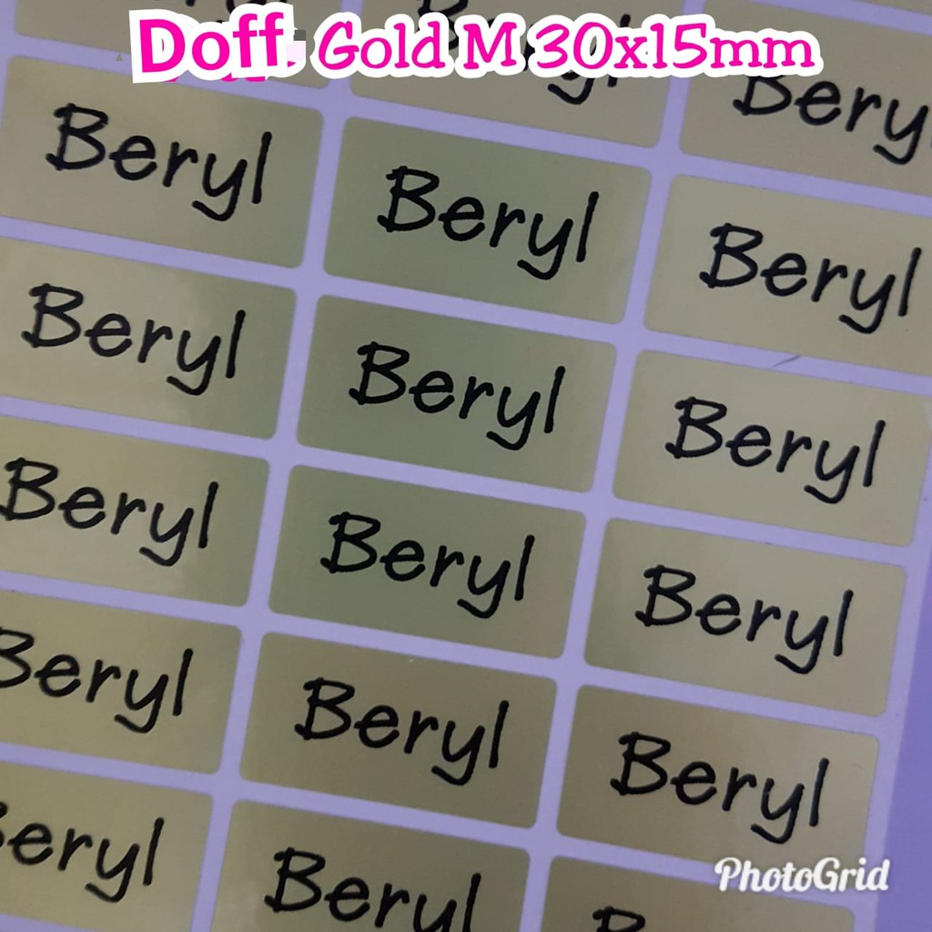 

LABEL NAMA POLOS WARNA EMAS GOLD TAHAN AIR LABEL UKURAN S M L LABEL CREAM