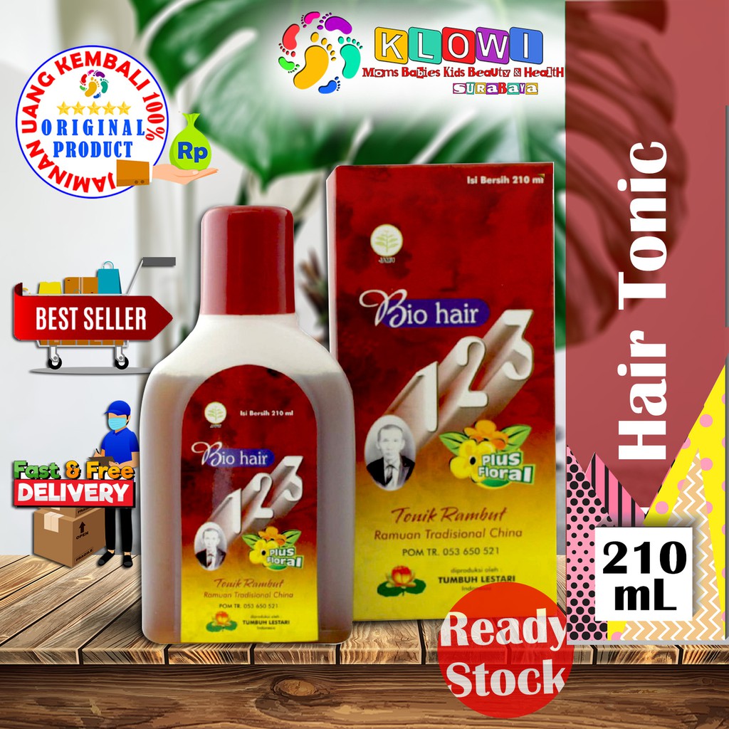 Bio Hair 123 Floral (Red &amp; Green) 210Ml / Original Hair Tonic Penumbuh Rambut / Tonik Rambut