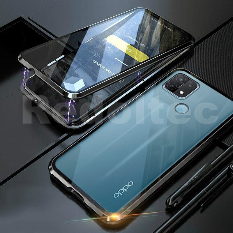 Oppo Vivo Case Double Side Glass Magnetic Case Cover Casing Depan Belakang