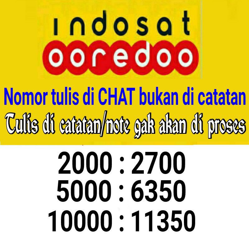 PULSA  indosat im3 ooredoo 2000,5000,10000