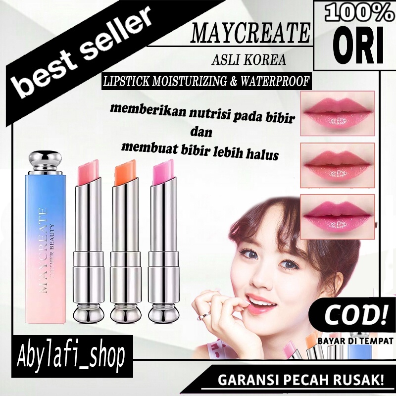 lipstick lip maycreate mycreate lipstik korea original tahan lama anti air tidak luntur 100% ori