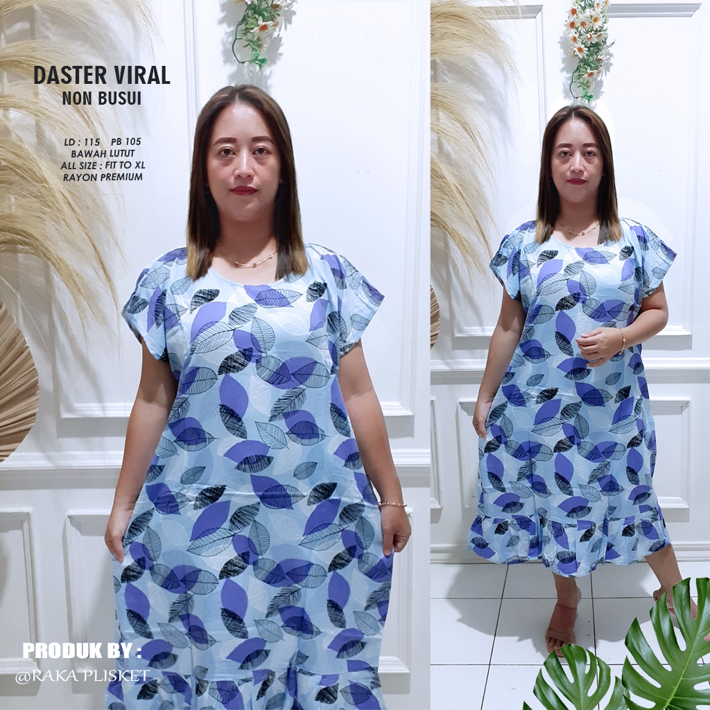 DASTER RUFFLE | DASTER VIRAL MOTIF | DASTER KEKINIAN | DASTER RAYON MURAH BAWAH LUTUT NON BUSUI-MOTIF 41