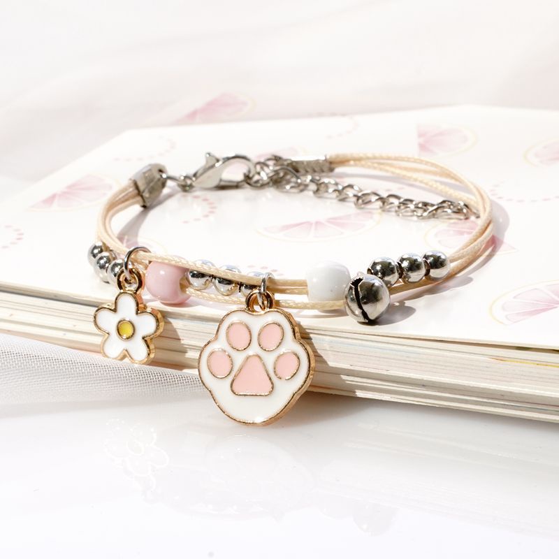 Daisy Gelang Couple Etnik Bead Tali Persahabatan Braided Bracelet/Mahasiswa Friendship Adjustable Fashion Aksesoris ANTOP-M-cat-paw