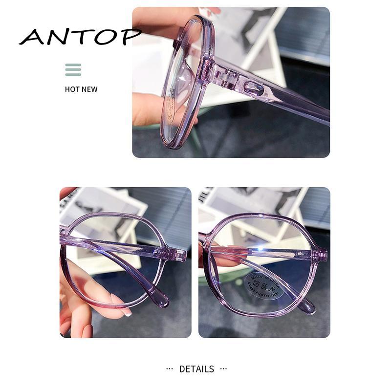 COD Kacamata Korea Gradient Transparent Wanita Kacamata Anti Radiasi Anti Blue Light Untuk Fashion retro flat Eyeglasses ANTOP