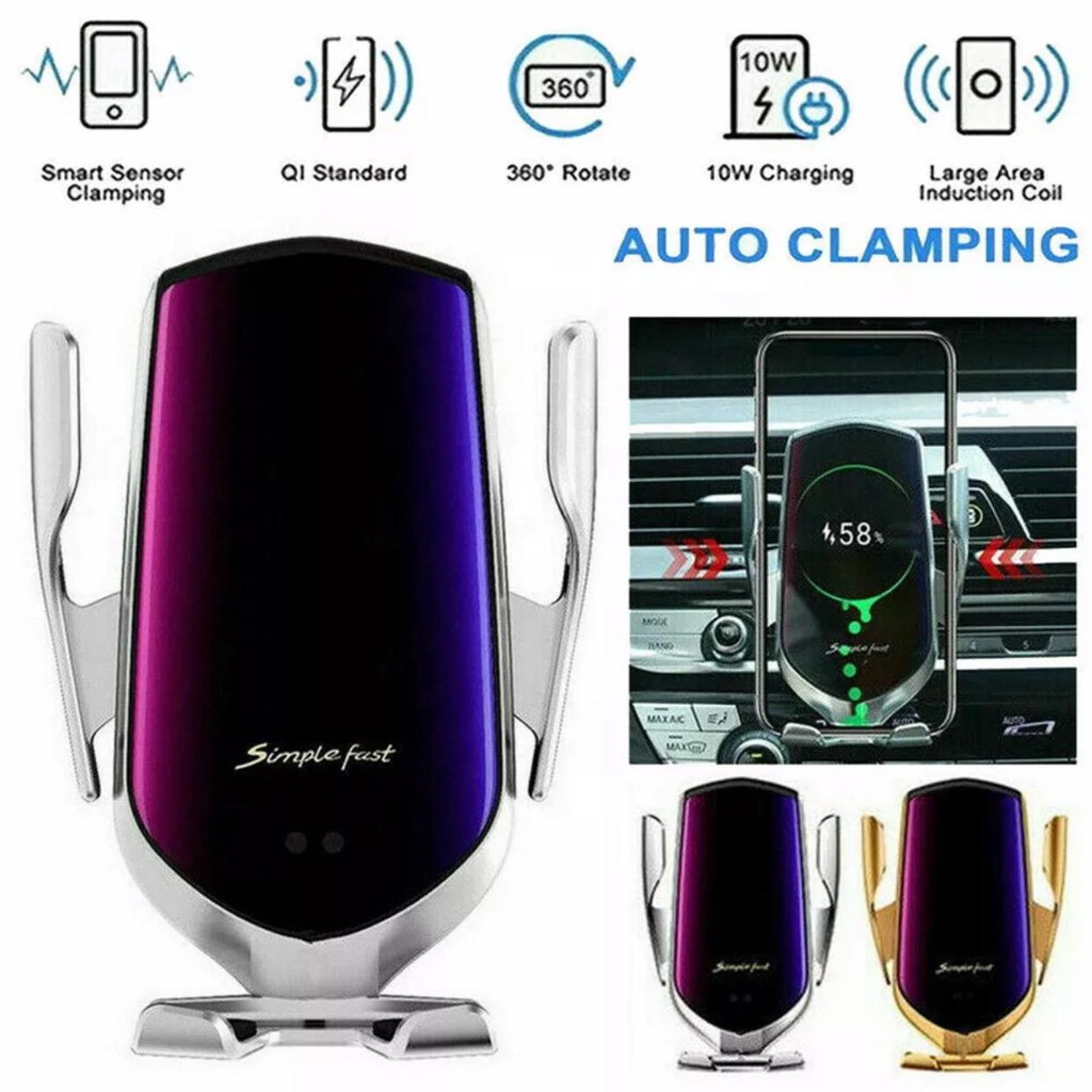 Car Wireless Charger Smart Sensor R2 Fast Charging Smartphone / Smart Sensor Car Holder R2