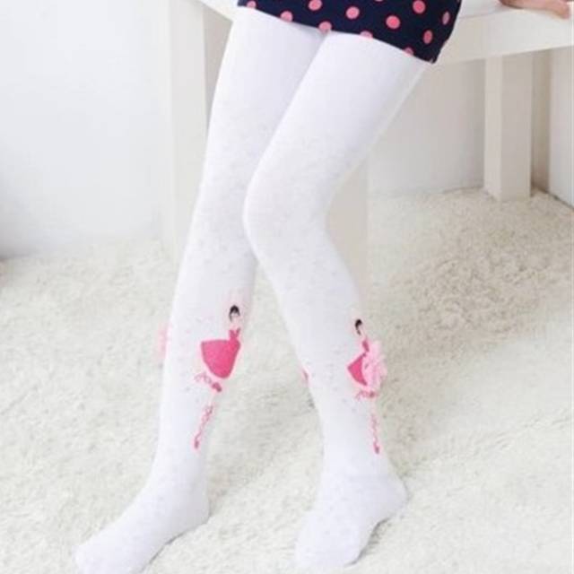 BALLERINA STOCKING PINK / WHITE / kaos kaki balet anak perempuan import pink putih