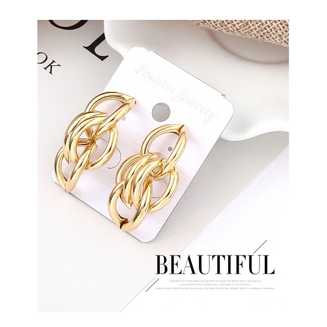 LRC Anting Tusuk Fashion Kc Cross Hollow Earrings Y61825