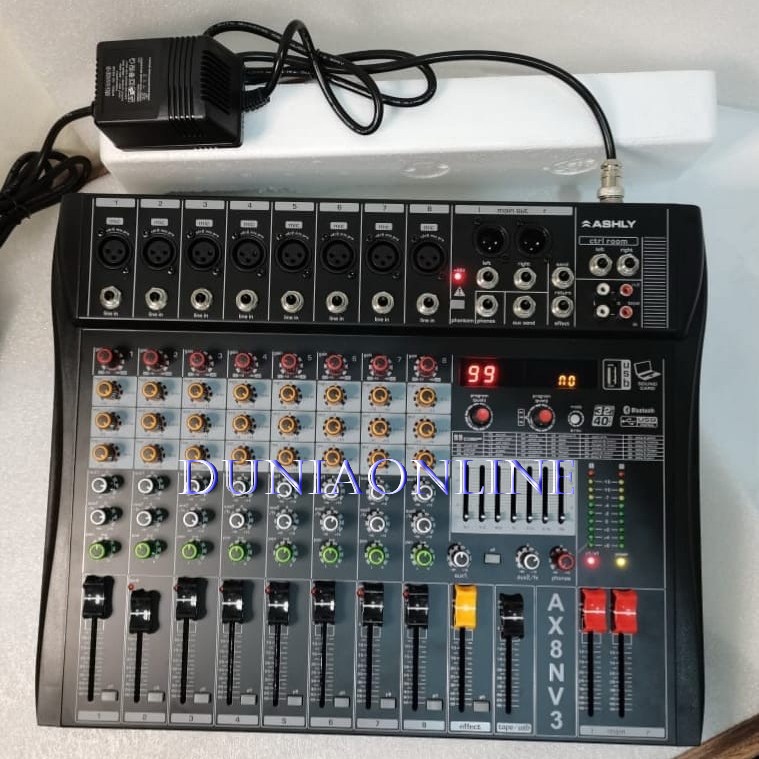 MIXER ASHLY AX8NV3 8 Channel  WITH BLUETOOTH, USB, TO PC SOUNDCARD RECORDING ASHLY AX8N V3 AX8NV3