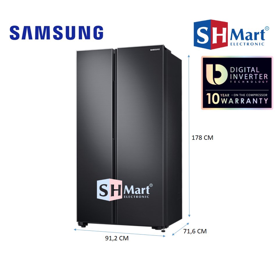 SAMSUNG KULKAS SIDE BY SIDE ALL AROUND COOLING 700 L RS62R5041B4 (Medan)