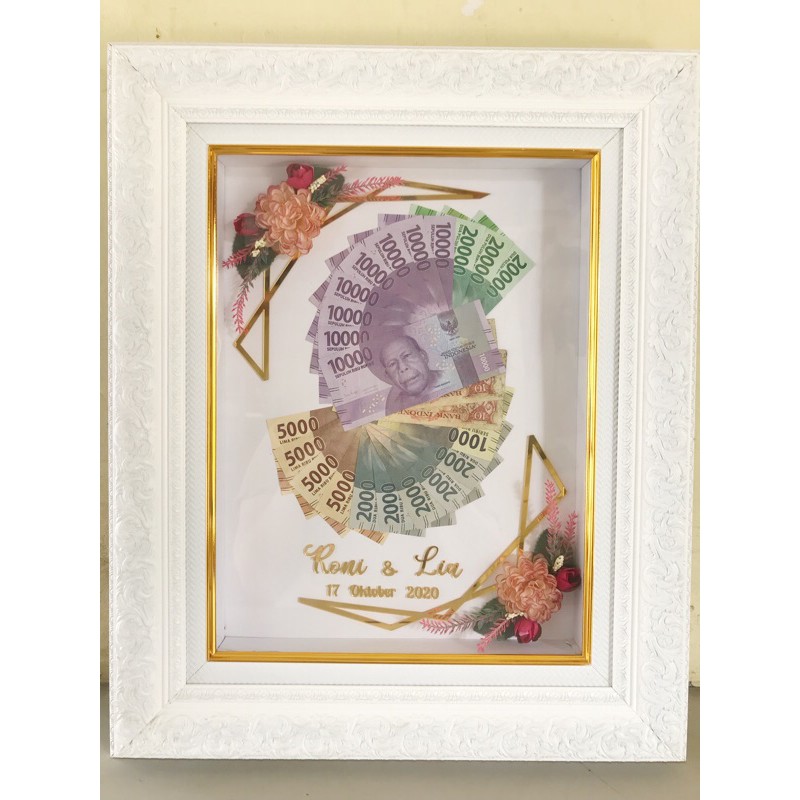 Jasa mahar pernikahan 30x40cm / mahar 3d/ pigura 3d/ frame 3d/ pigura mahar/ frame mahar