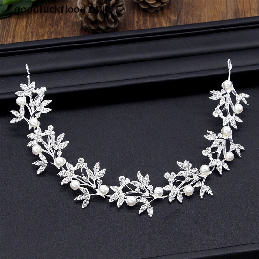 [OOID] Silver Bendable Pearl Crystal Bridal Hair Vine Wedding Headband Hair Accessories ID