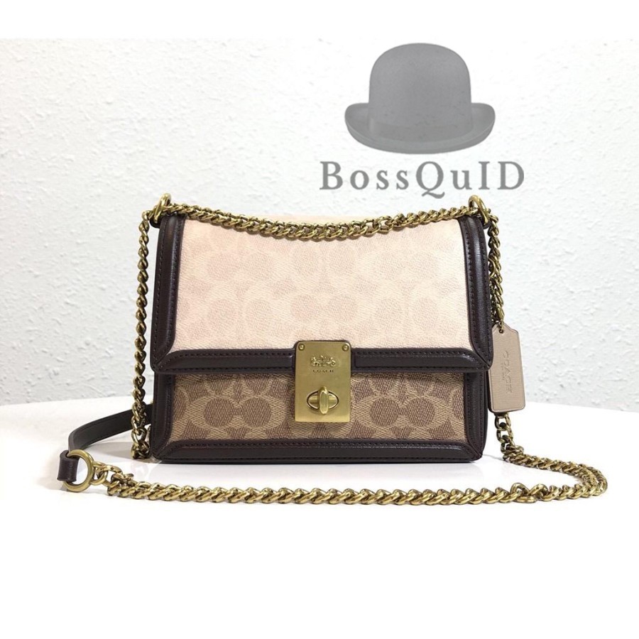 Coach Hutton Shoulder Bag In Signature Canvas Colorblock