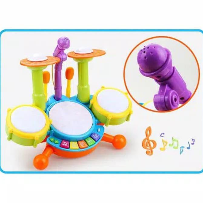 Mainan Edukasi Drum Elektrik Set / Mainan Anak Music Drum Elektrik - Termurah 