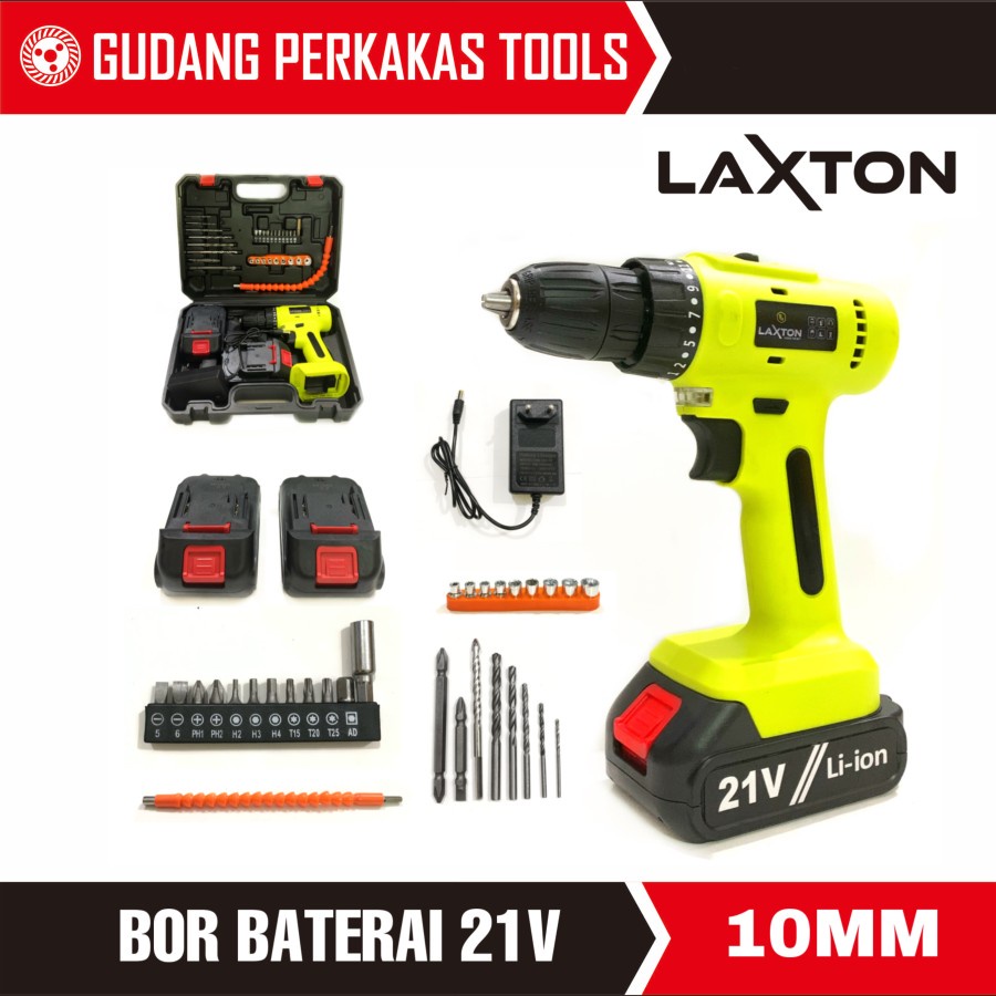 Mesin bor baterai cordless 21V Laxton LX-21