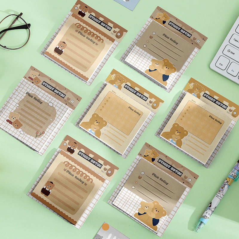 [kstuffind] 60 lembar post it daily planner karakter beruang lucu