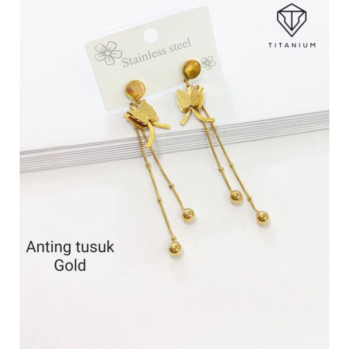 OBRAL ANTING MODERN FASHION WANITA BERKUALITAS IMPORT TITANIUM STAINLESS STEEL