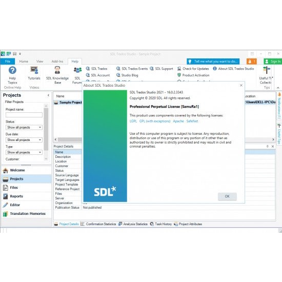 software SDL Trados Studio 01 SR1 Professional 1.1..