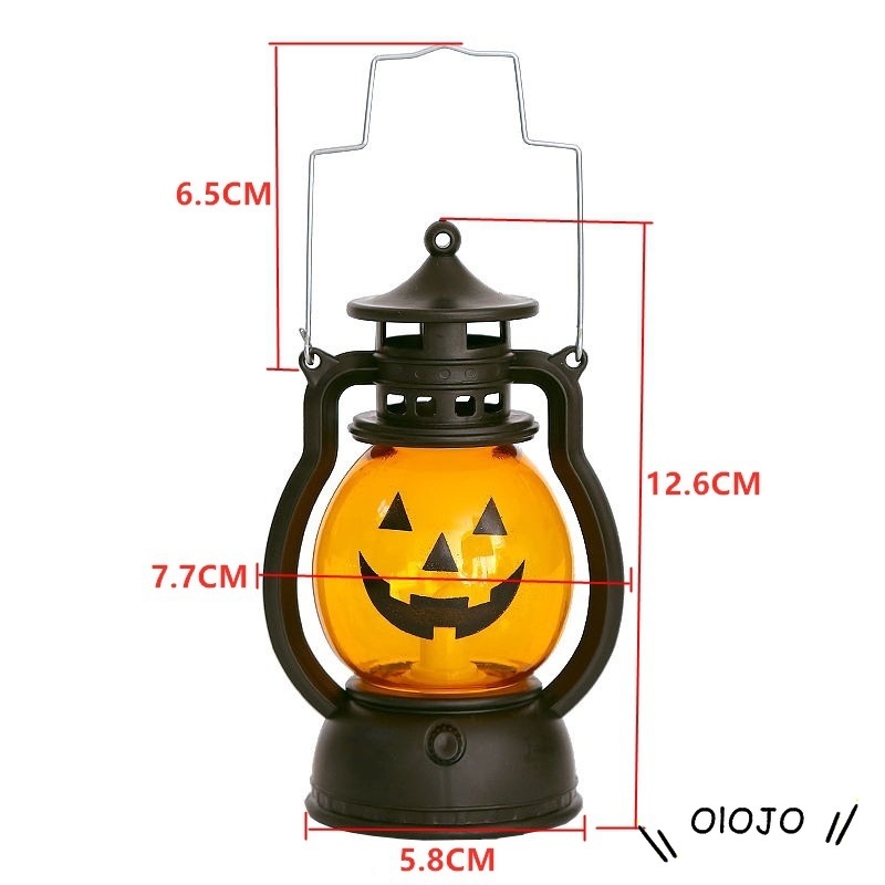 Halloween Labu Lentera Led Lampu Minyak Dekorasi Kreatif Horor Suasana Tata Letak Portabel Alat Peraga - ol