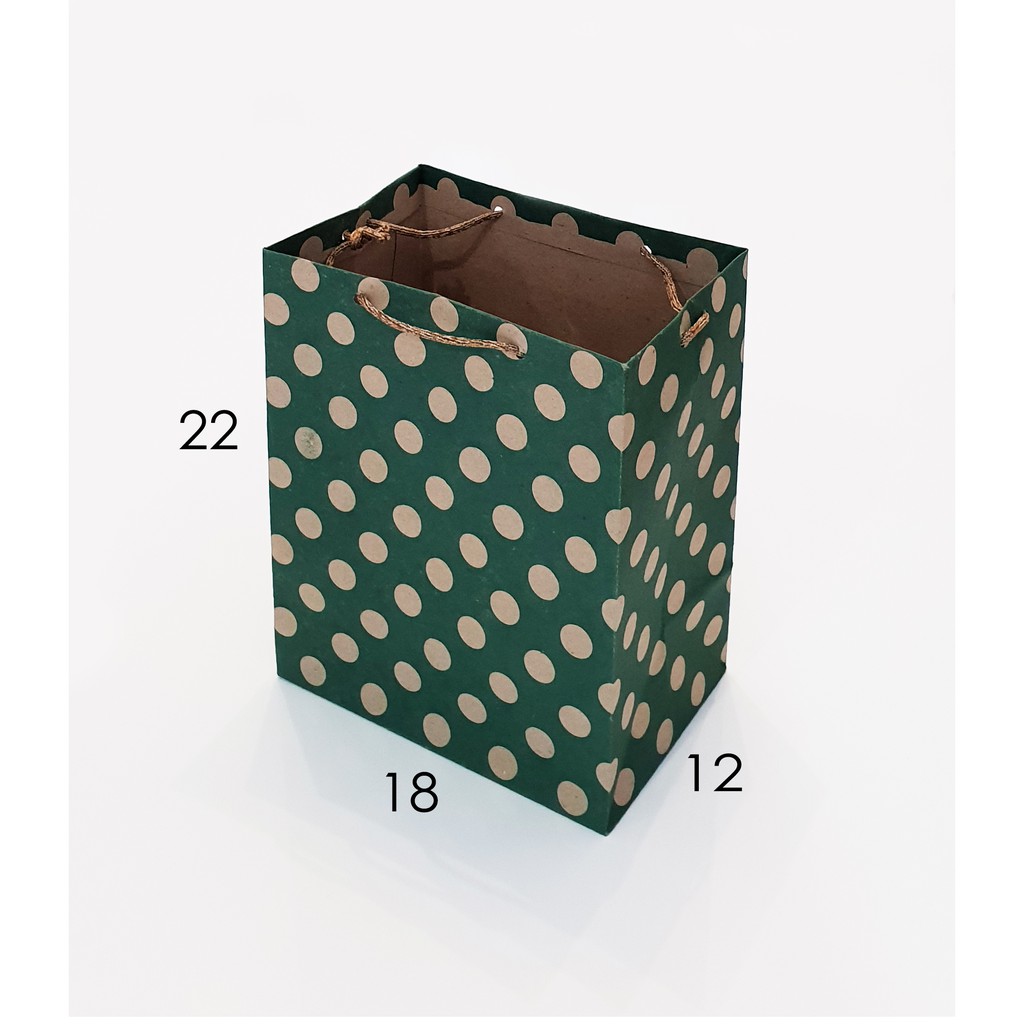 

paper bag POLKADOT paperbag motif R5 ukuran 18x22 tas kertas samson kraft goodie bag souvenir murah