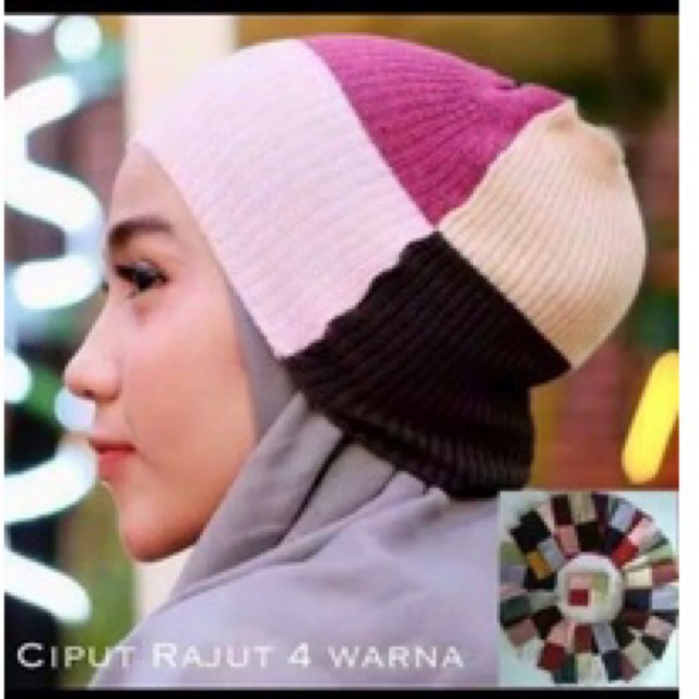 Ciput  rajut 4 warna /2 warna/ 1 warna/ ciput silang/ risty