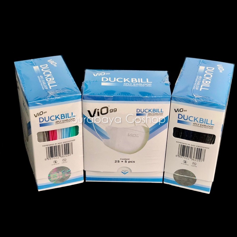 Vio Duckbill Mask Masker Duckbill 4ply 30pcs Soft Colour  & Dark Colour Masker Medis Duckbill VIO 99