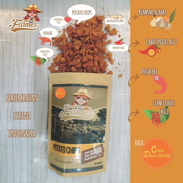 

Thankyou Farmer Potato Chips (Cabe Daun Jeruk)
