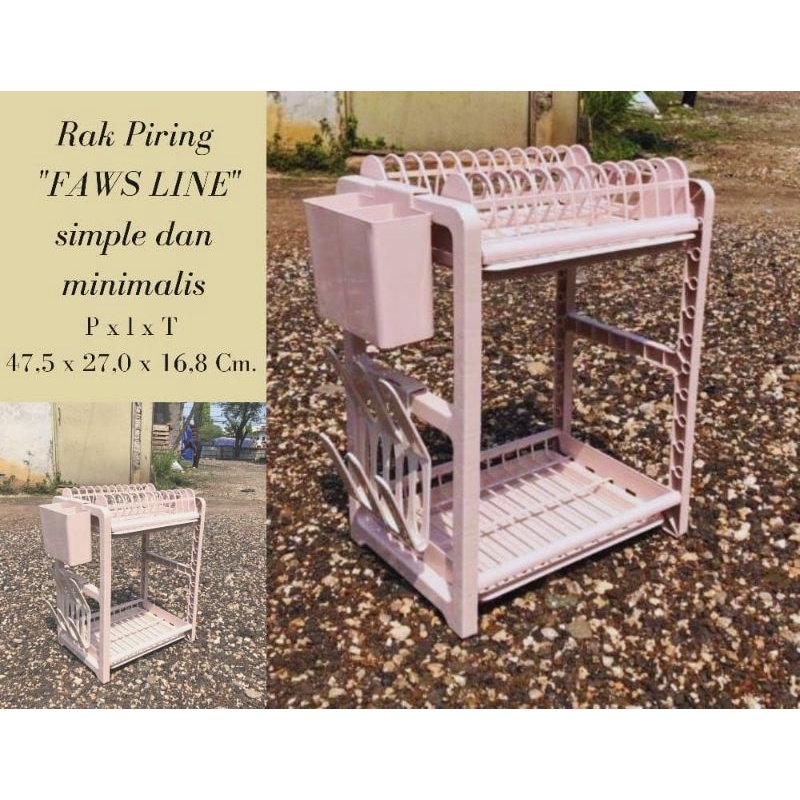 Rak piring plastik 2 tingkat Fawsline / Rak piring wastafel / rak dapur plastik 2 susun/Rak Piring F