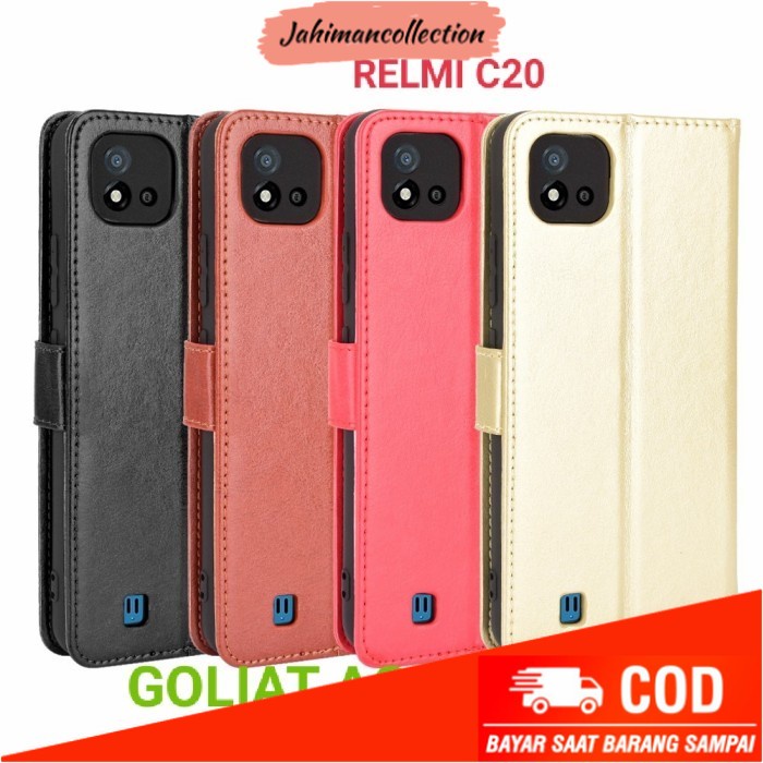 

✨ BISA COD ✨ case dompet wallet flip realmi C20 - Hitam