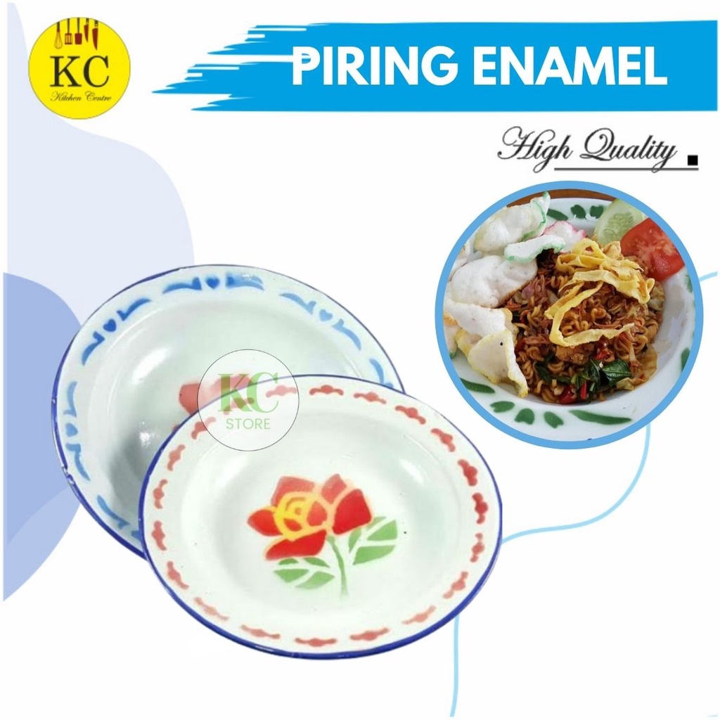 Piring Seng Piring Jadul Piring Enamel Piring MOtif Bunga Piring Seng Tradisional PIring Jadul Murah