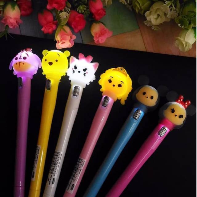 

Pulpen Lampu Tsum tsum bisa nyala / Tsum tsum LED Pen