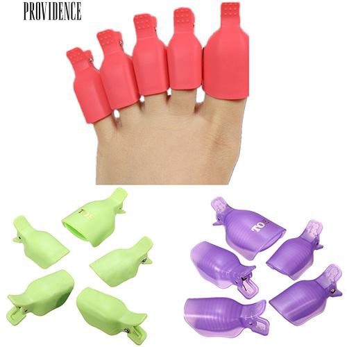 [Bayar Di Tempat] 5 Pcs Kuku Rendam Off Klip Caps Nail Art Tips Polandia UV Gel Clamp Remover Wrap