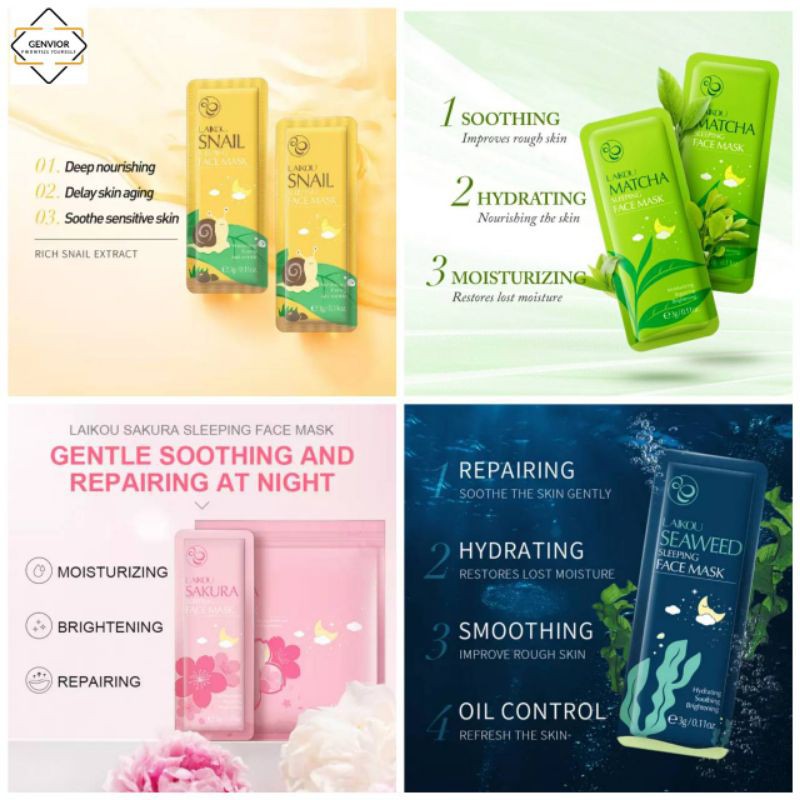 [Termurah] Laikou sleeping Face Mask Moisturizing masker wajah original