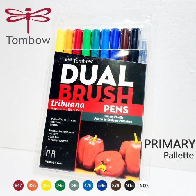 

(BISA COD) Tombow Dual Brush Pen Set 10 Colors - PRIMARY BERKUALITAS Kode 1039