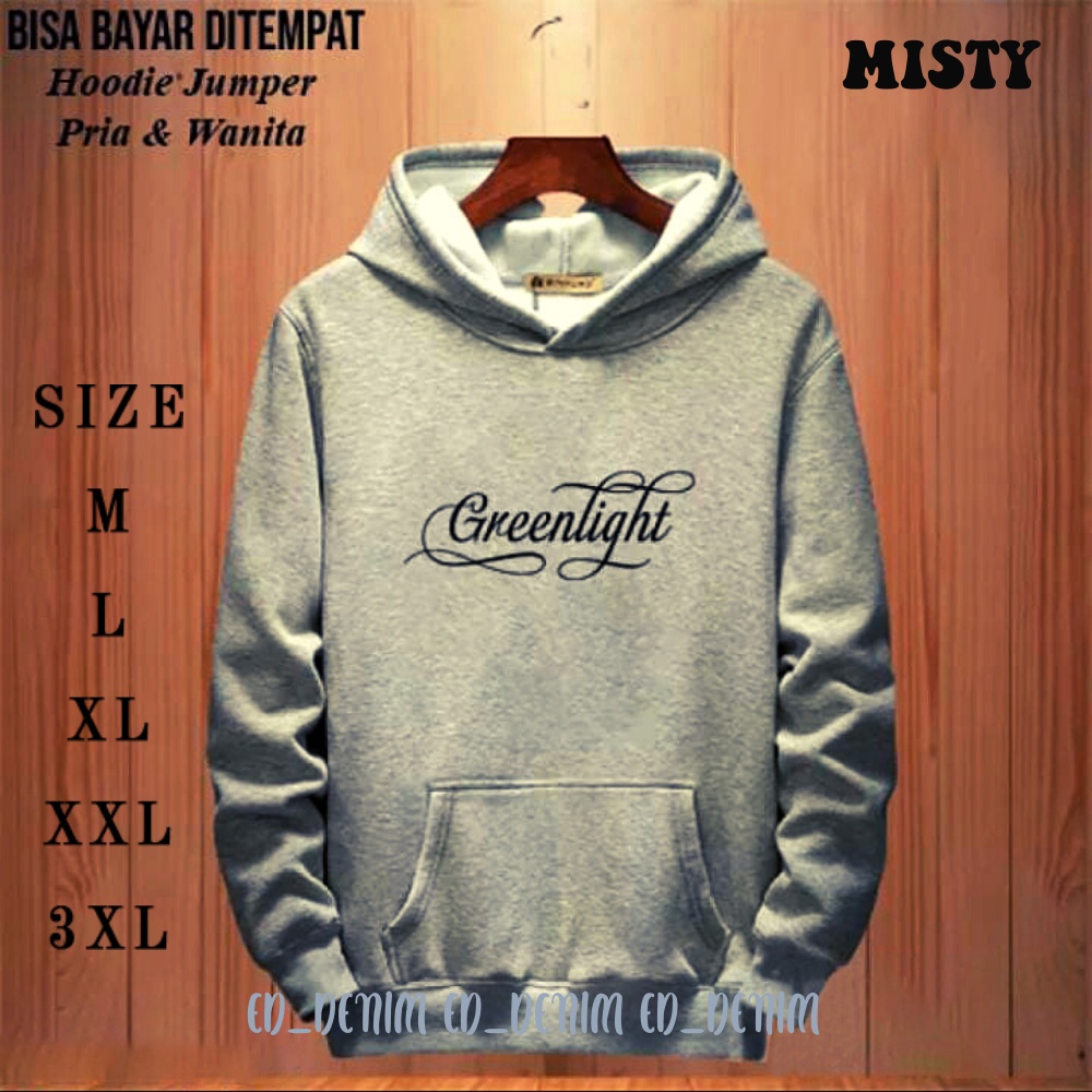 Greenlight Hoddie Oversize Pria / Switer Hoodie Pria / Hoodie Jumbo Size M L XL XXL 3XL / Sweter Cowok Distro